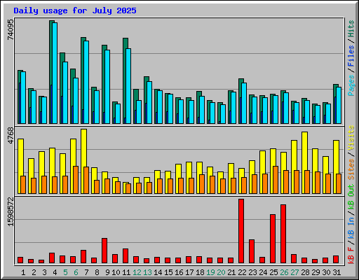 Daily usage for July 2025