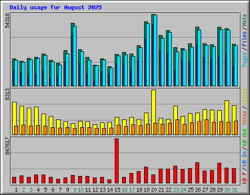 Daily usage for August 2025